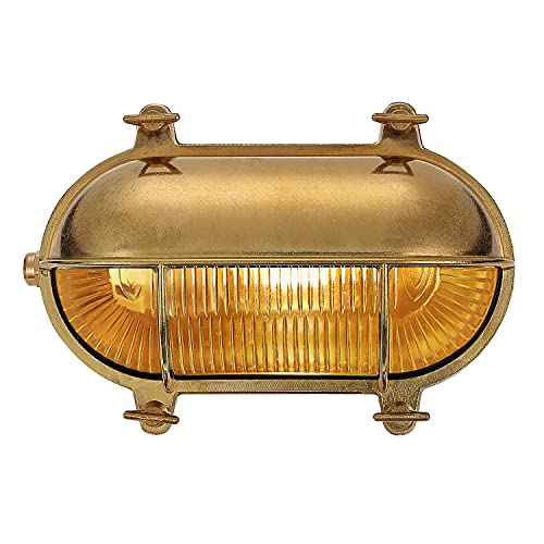 BLINKO Nautical Brass Bulkhead Wall LightVintage Retro Wall SconceIndustrial Lighting FixturesMid Century Modern Decorative LightIP 65 Precision WaterproofOutdoor Indoor DecoLampshade Only