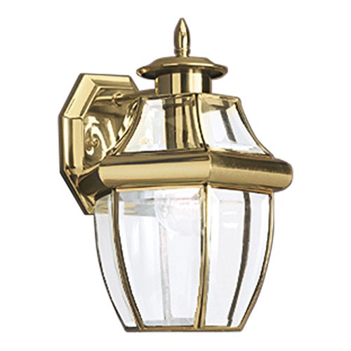 Sea Gull Lighting 803802 Lancaster Outdoor Wall Lantern Outside Fixture One  Light Polished Brass