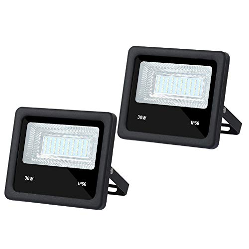 2 PCS DC 12V Low Voltage LED Flood Light 30W 2700lm 6500K Daylight White Outdoor Security Floodlight Lamp IP65 Outside Waterproof